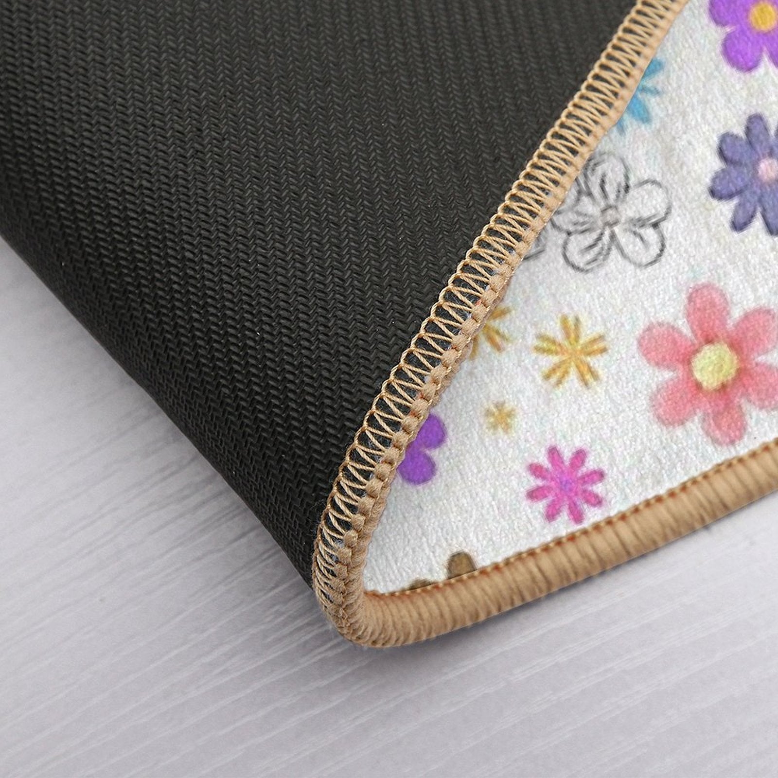 Flowers Design Pattern, Isolated in White Background  Multi-Purpose Bath Mat