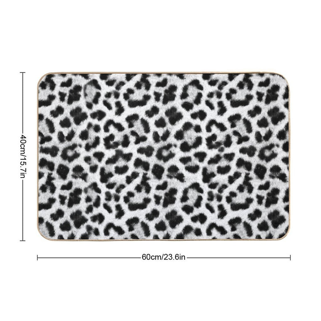 Black And White Leopard Print  Rapid-Drying Bath Mat