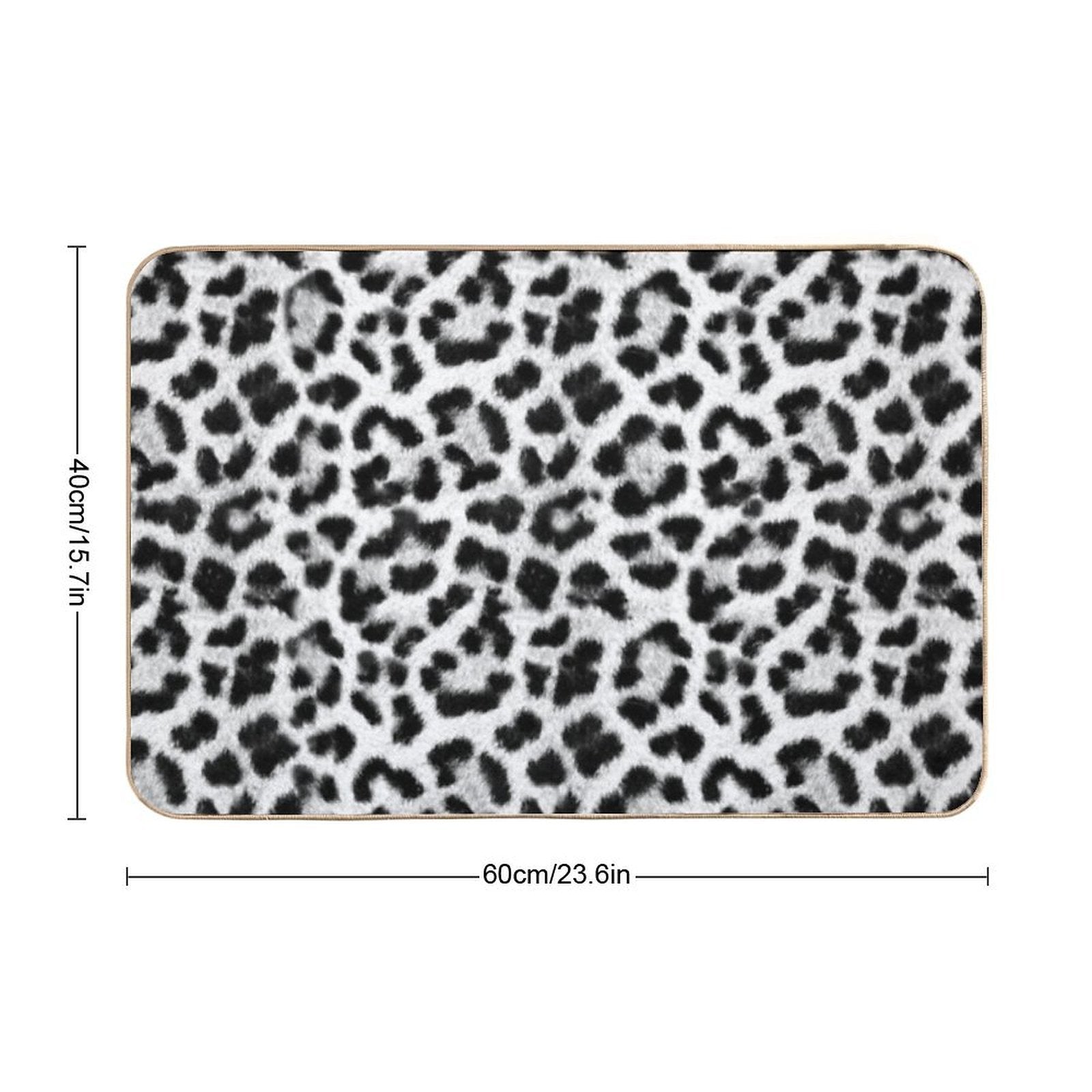 Black And White Leopard Print  Rapid-Drying Bath Mat