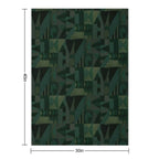 Dark Green Geometric Pattern Design Done in Oil Pastel Anti-pilling Throw Blanket