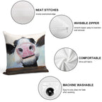 NOSEY COW 'HEY! HOW'S IT GOIN'' BY SHIRLEY MACARTHUR Soft Ultra-Soft Texture Throw Pillow
