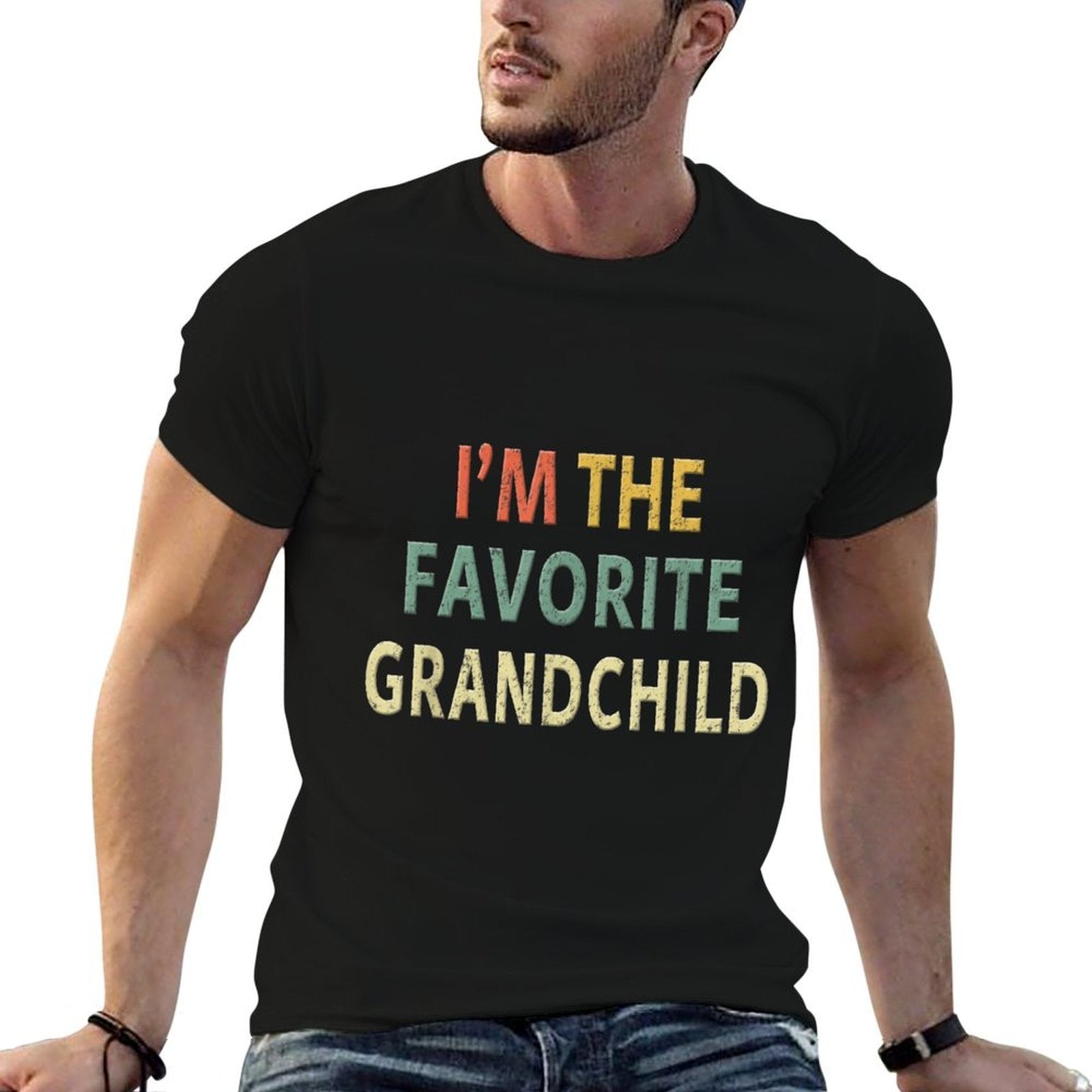 Funny Im The Favorite Grandchild Nice Grand Kid Gift  Trendy Pattern T-Shirt