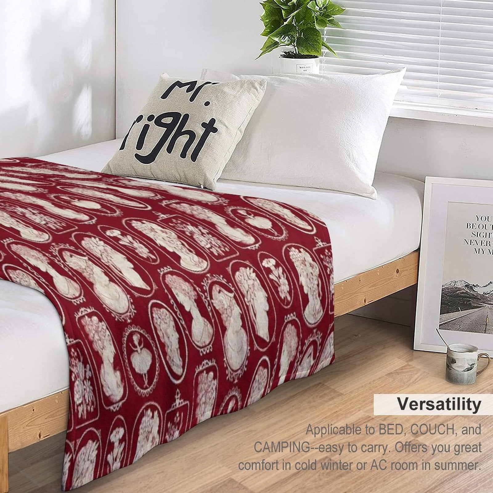 Cameos - Red Gift-ready Throw Blanket