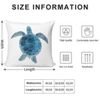 Watercolor Sea Turtle - Turquoise Blue Soft Luxury Feel Throw Pillow