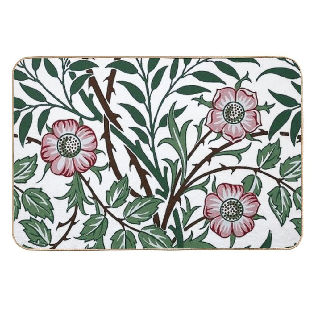 William Morris Wild Rose Wallpaper  Eco-Friendly Bath Mat