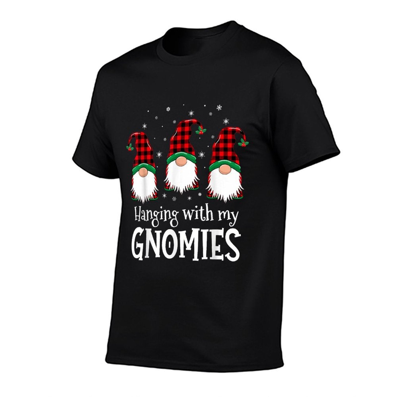 Hanging With My Gnomies Funny Red Plaid Christmas Gnome  Classic T-Shirt