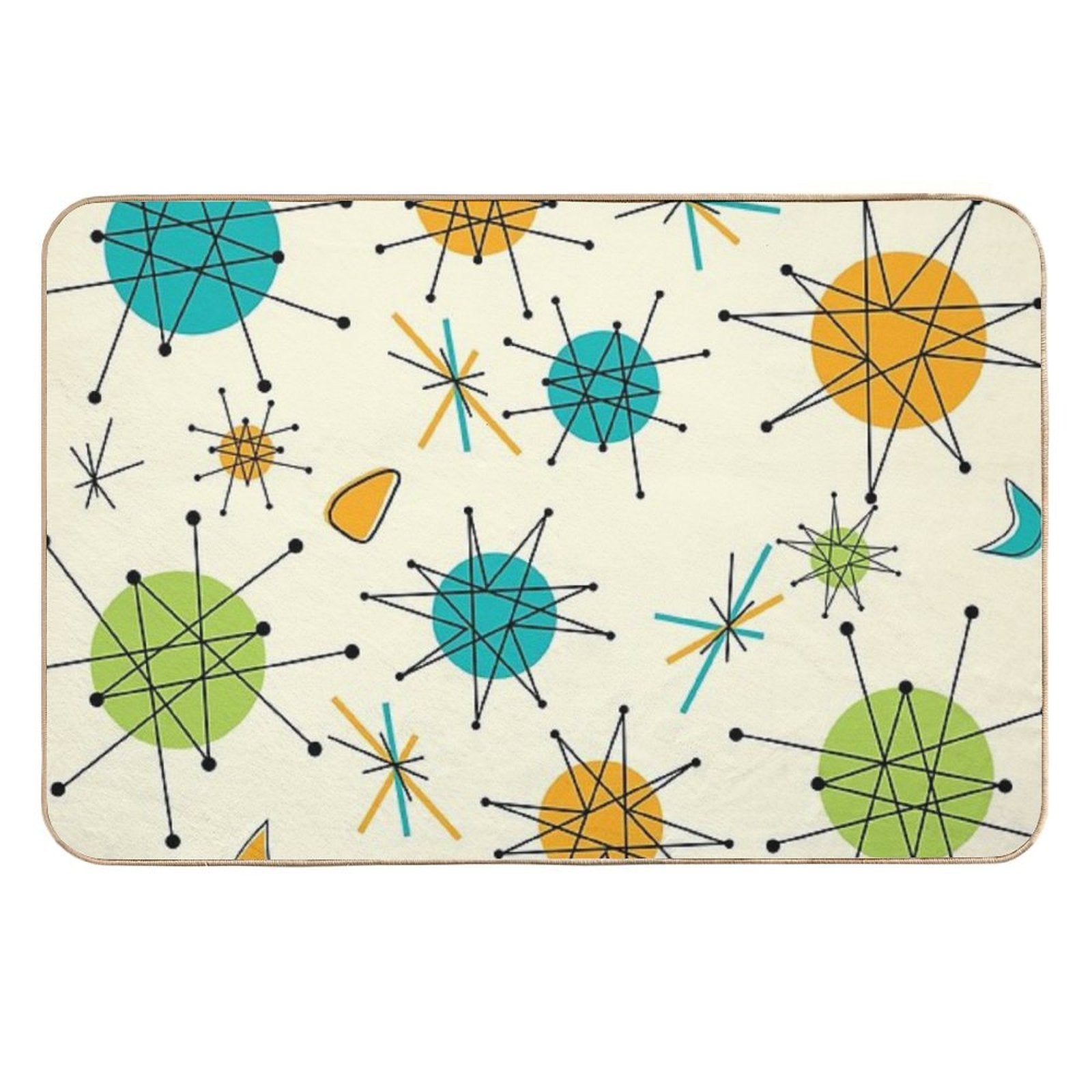 1950s Atomic Retro Pattern  Odorless Bath Mat