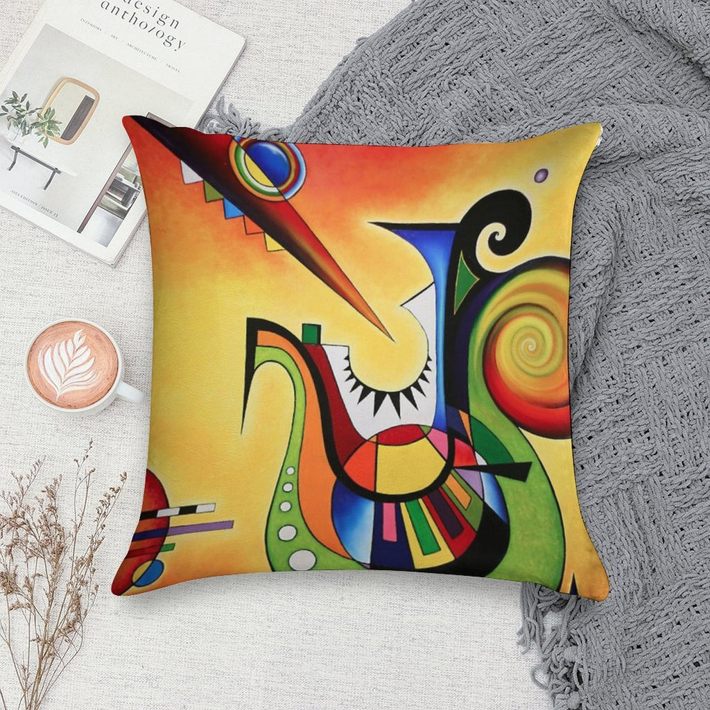Homage to Kandinsky,  Sailing Soft Hidden Zipper Throw Pillow