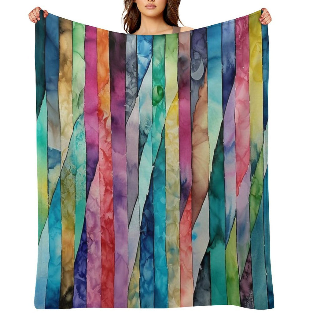 Abstract Stripes Plush Throw Blanket