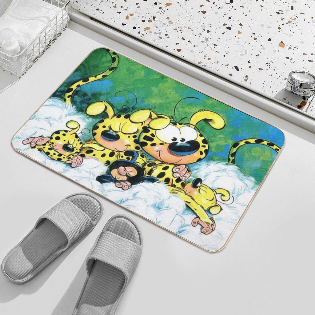 Marsupilami with Family Sleeping  Absorbent Bath Mat