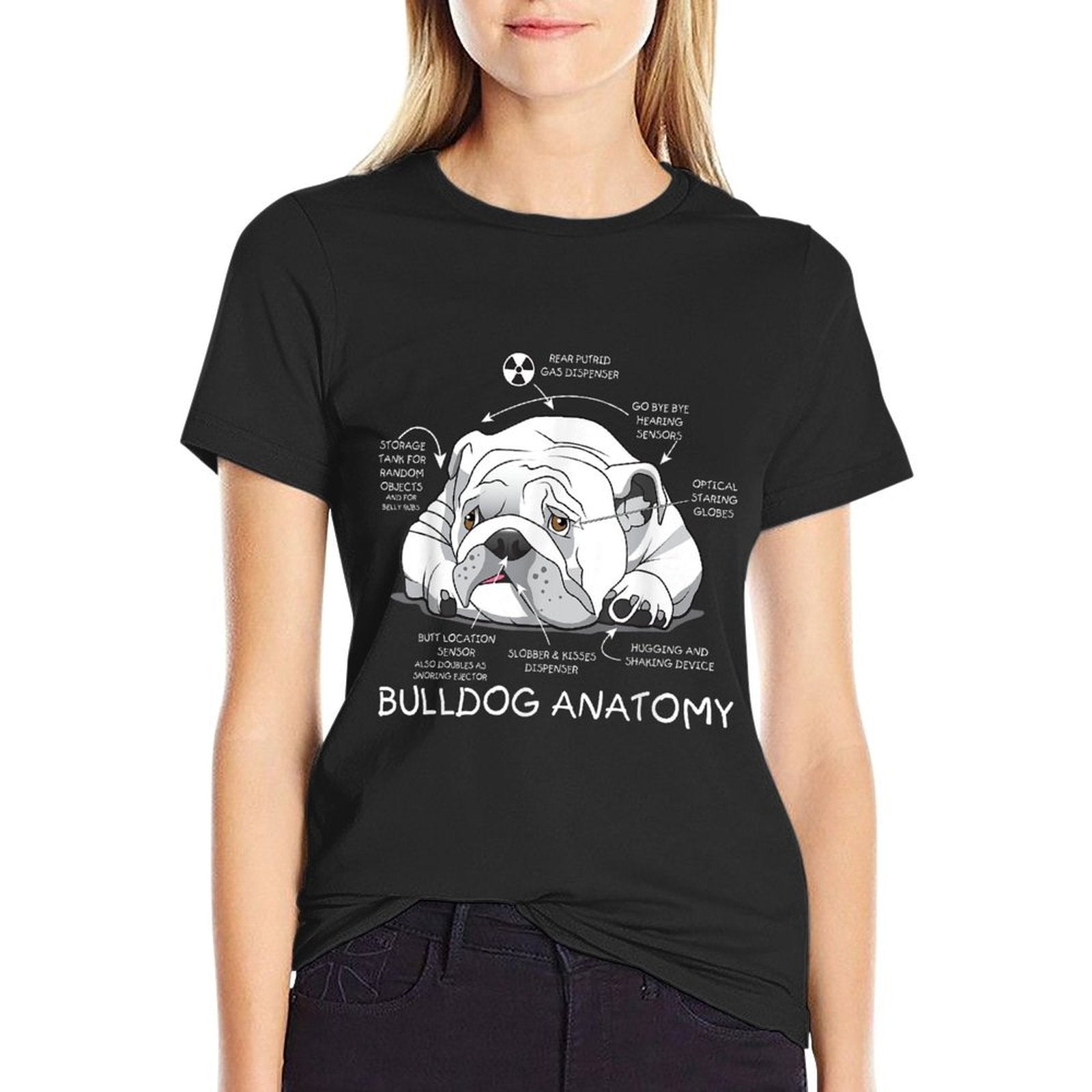 Funny Cute English Bulldog Anatomy Dog Biology Gift for Men Women  Tagless Design T-Shirt