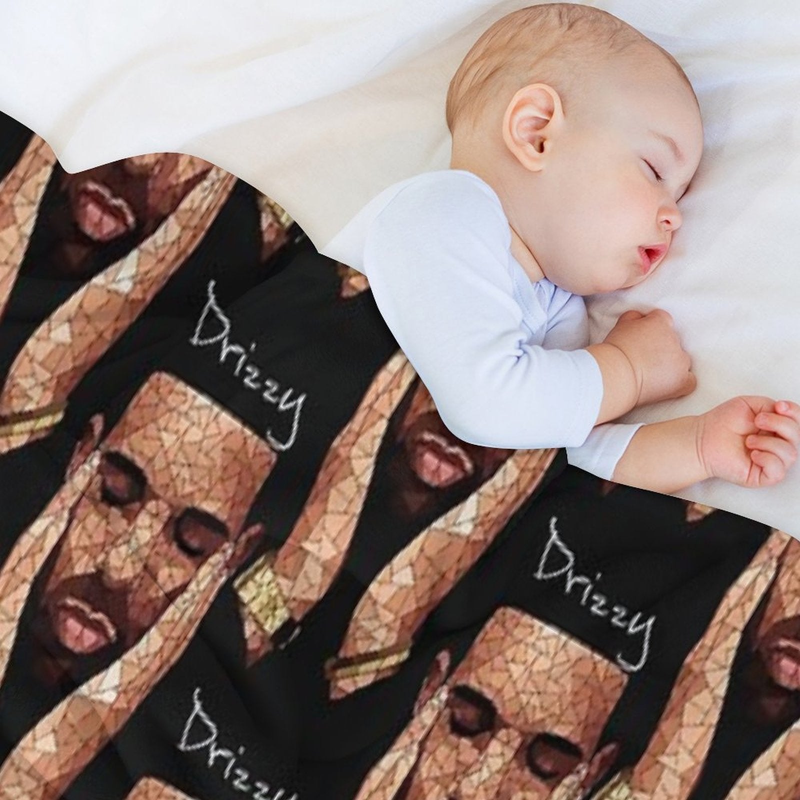 Drke Drizzy Rapper Moasiac Machine-washable Throw Blanket
