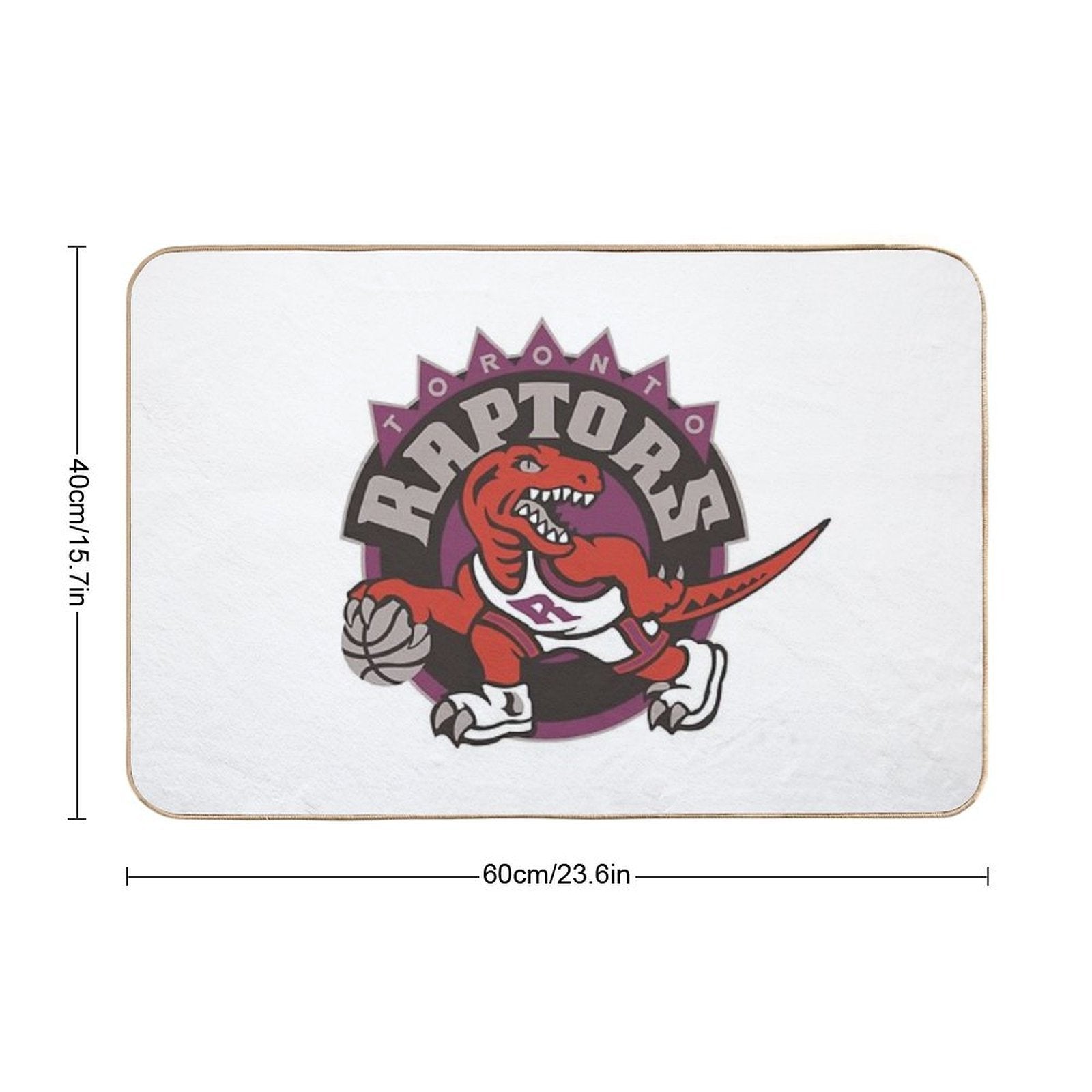 VELOCIRAPTOR DRIBBLING A BASKETBALL  Long-Lasting Bath Mat