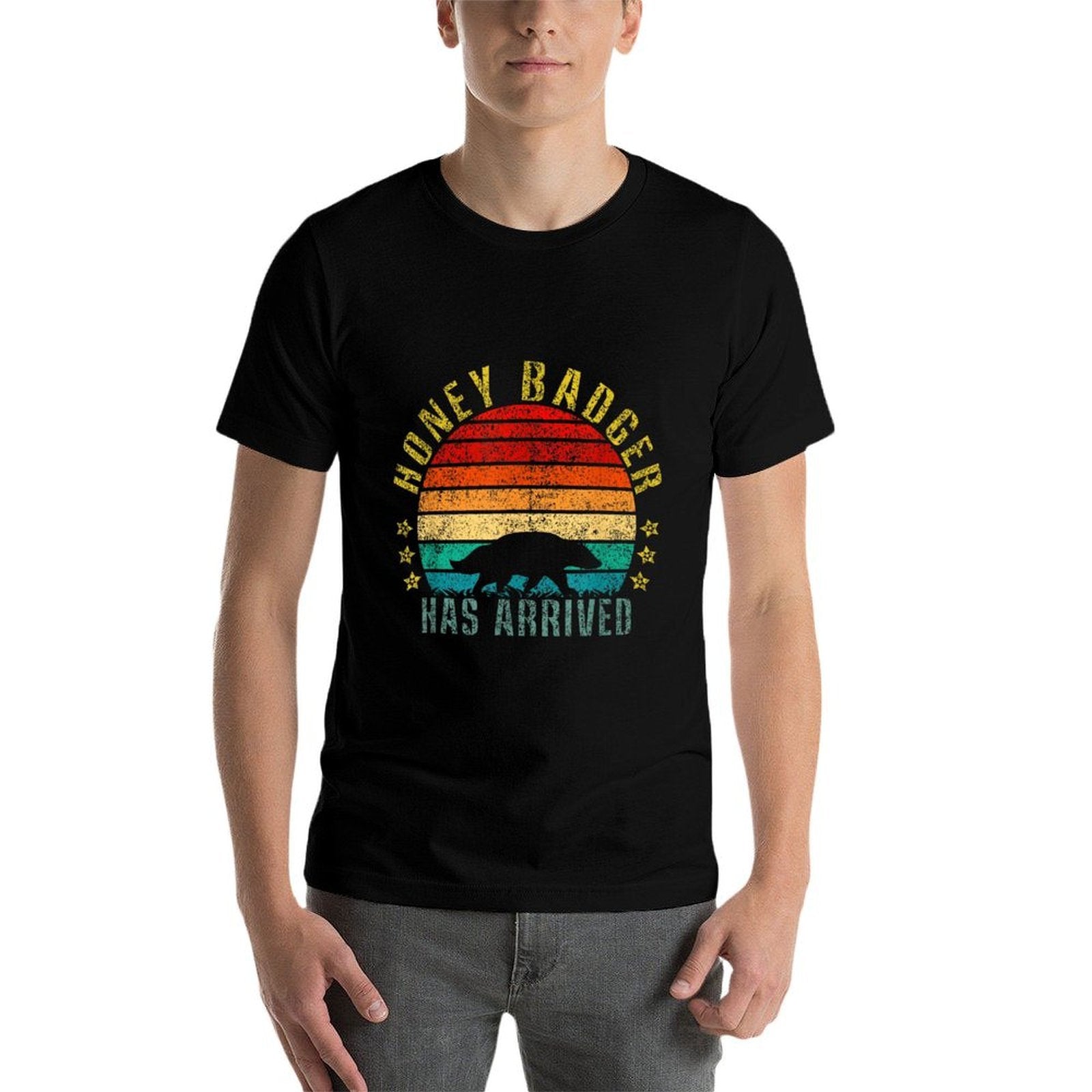 Honey Badger Has Arrived Funny Retro  Stretchy T-Shirt