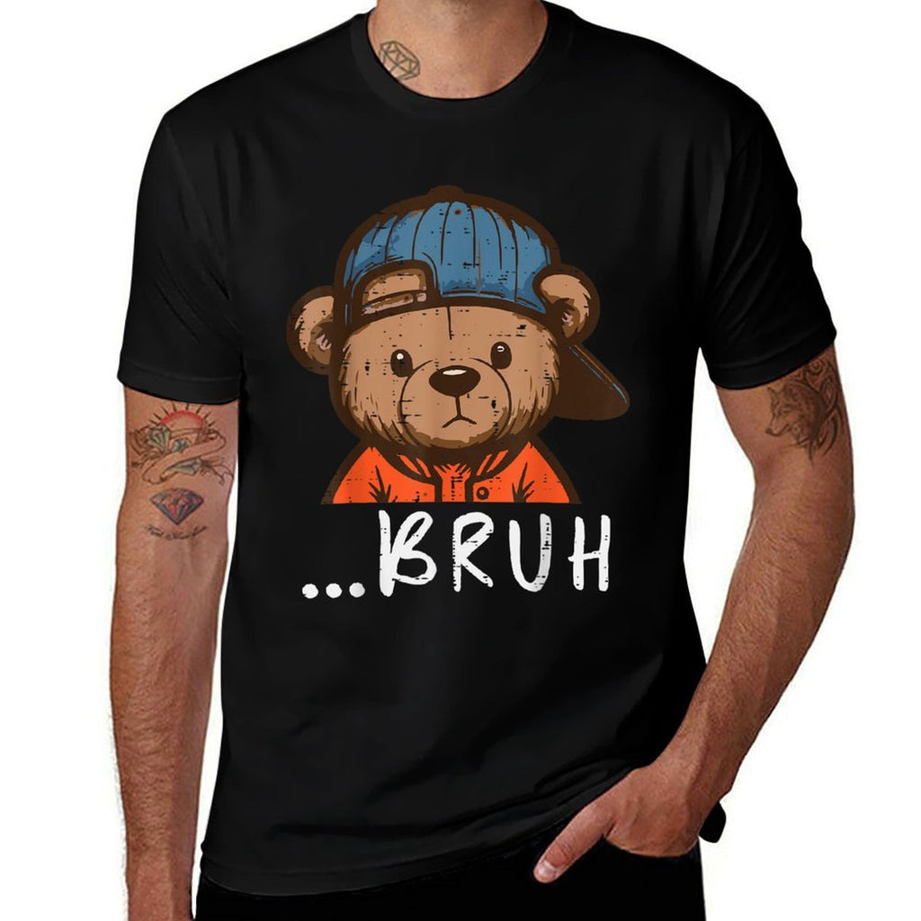 Halloween Hip Bear Cap Bruh Costume Meme Toddler Boys Kids  Moisture-wicking T-Shirt