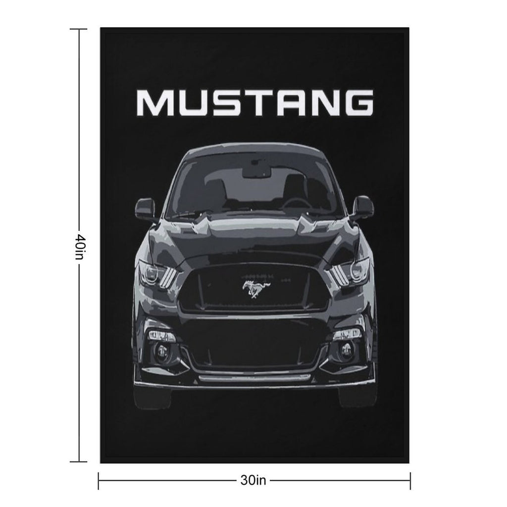 Mustang GT 5.0L V8 Performance Car Shadow Black Versatility Throw Blanket