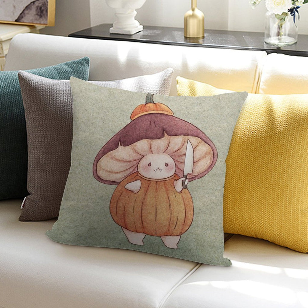 Pumpkin Halloween Mushroom Costume Soft Easy Maintenance Throw Pillow