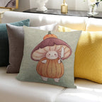 Pumpkin Halloween Mushroom Costume Soft Easy Maintenance Throw Pillow