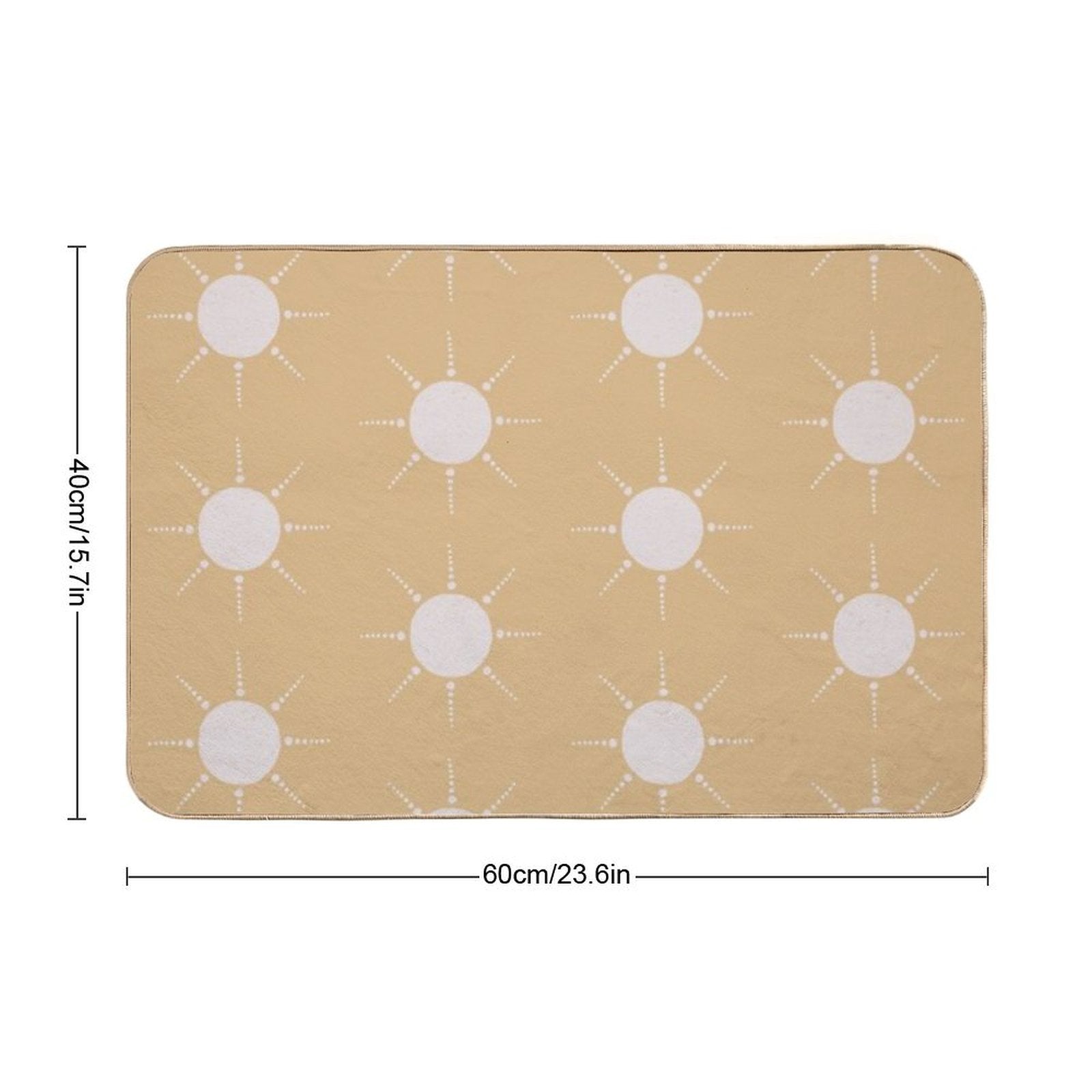 Pretty Polka Dots Sun Pattern Boho Aesthetic In Muted Colors Honey Yellow  Easy To Clean Bath Mat