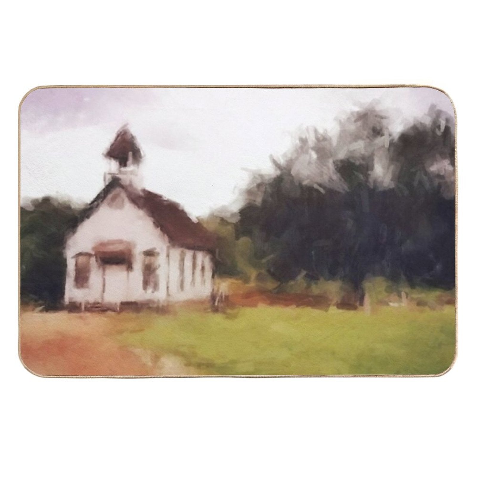 Church Painting, Dr. Quinn  Pet-Safe Bath Mat