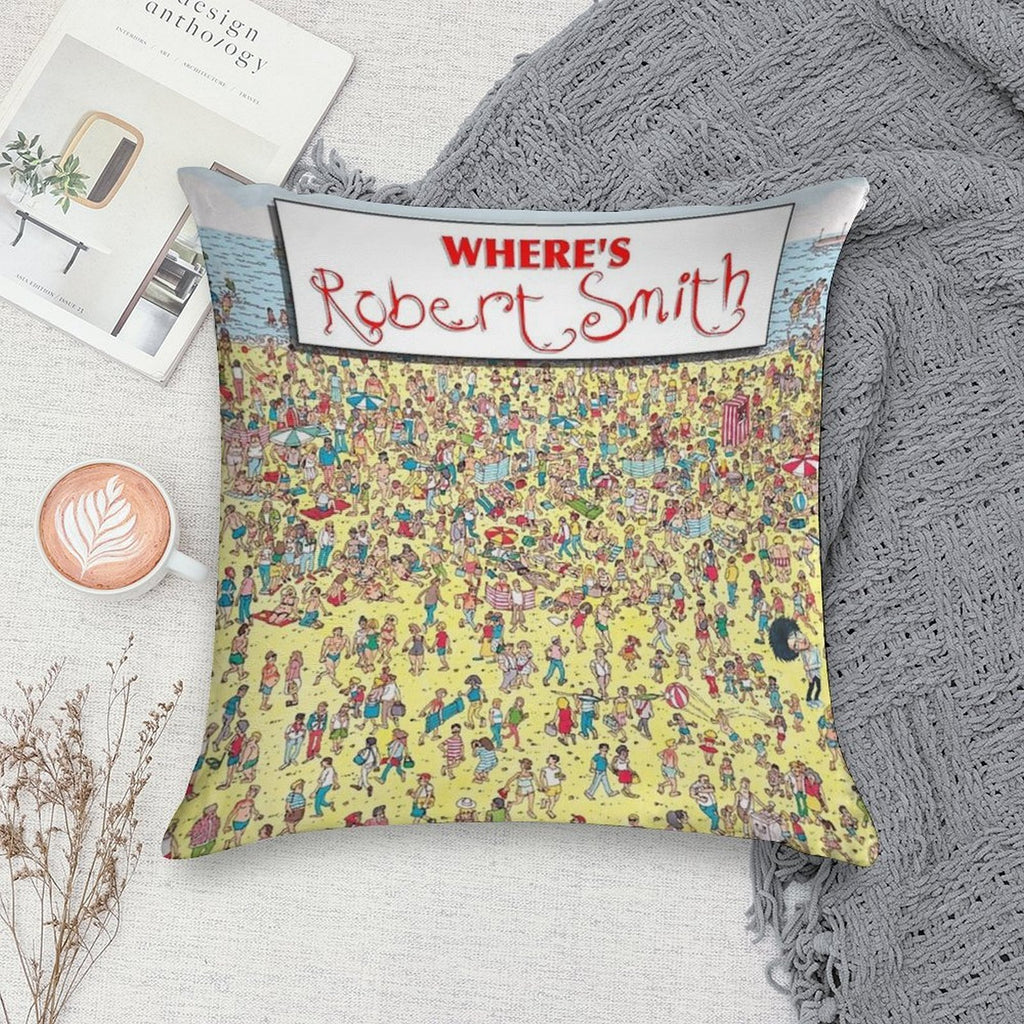 Where's Robert Smith - The Cure Soft Reinforced Edging Throw Pillow