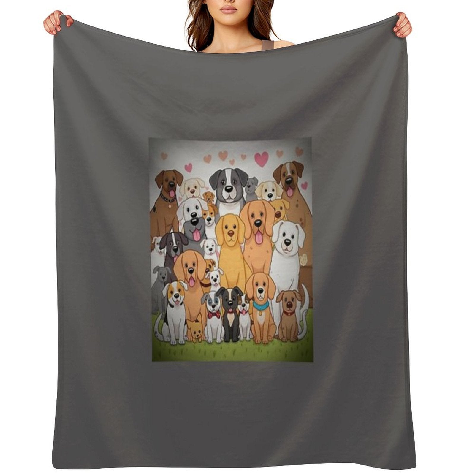 Cute Dogs Machine-washable Throw Blanket