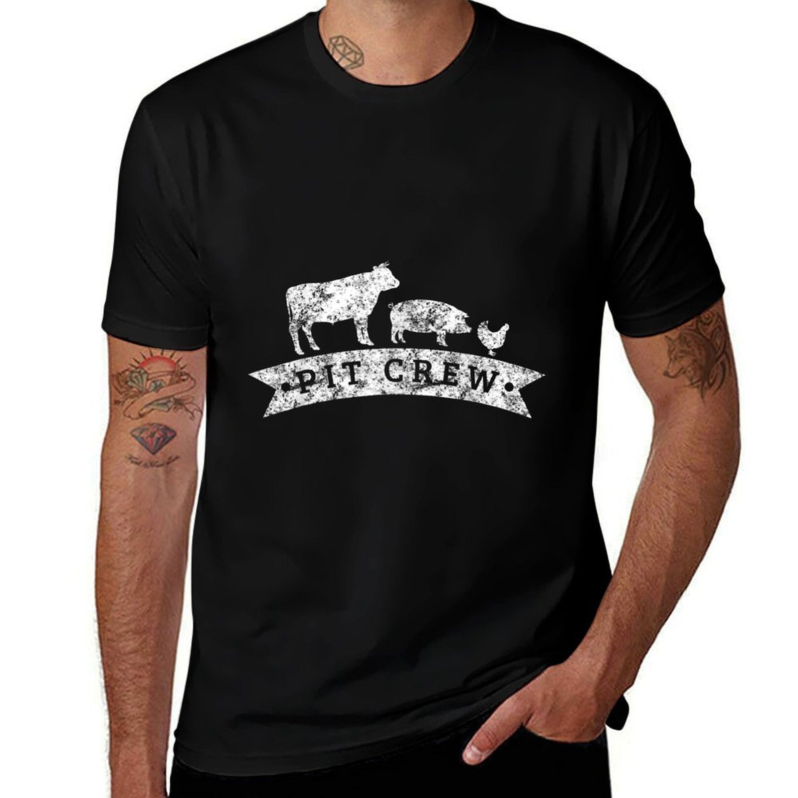 Vintage Pit Crew Funny BBQ Grilling  Versatile T-Shirt