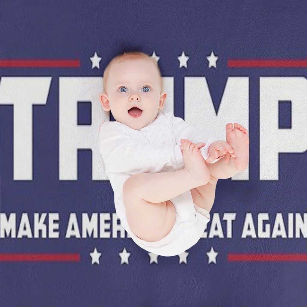 Trump Make America Great Again Logo Blue Shrink-resistant Throw Blanket