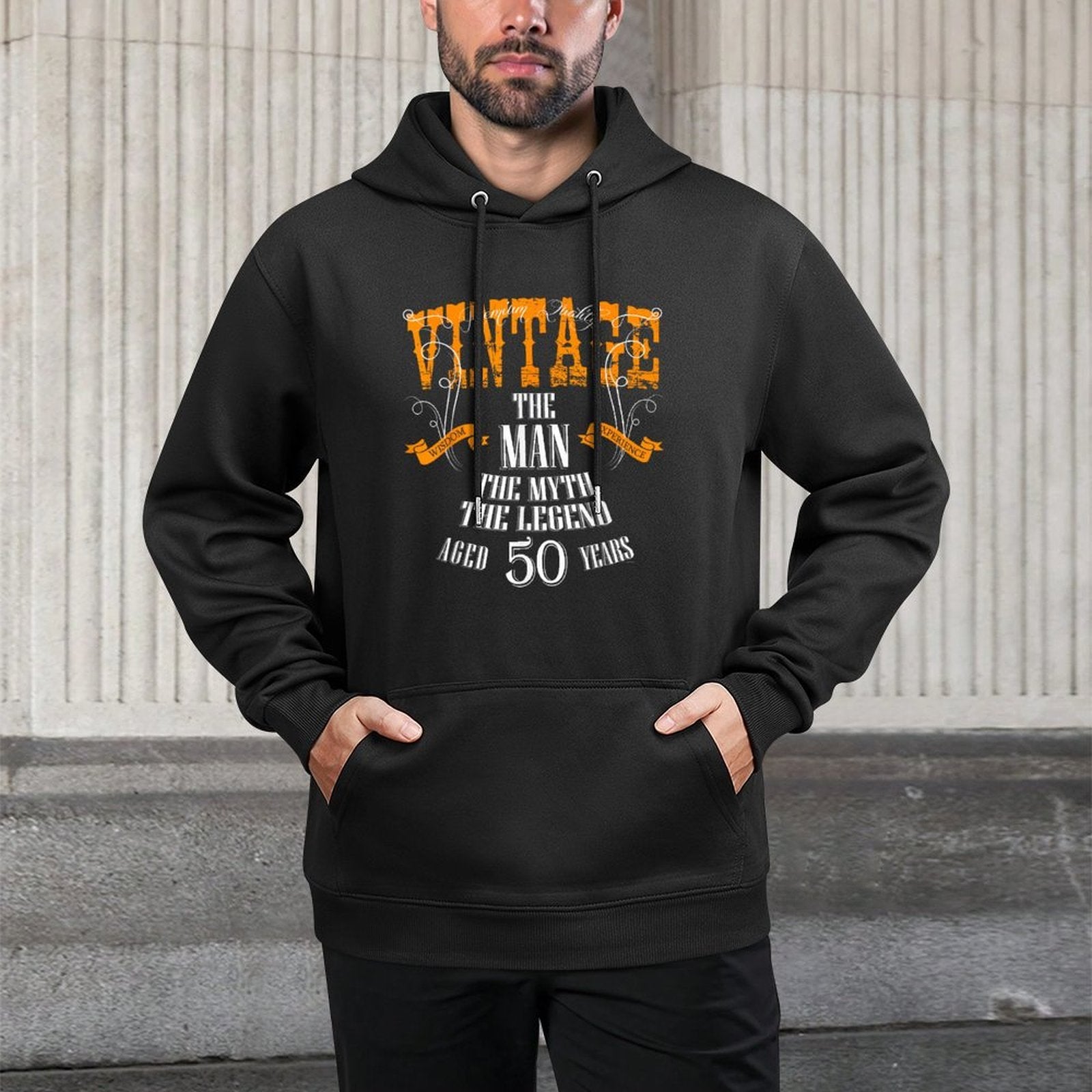 Mens Vintage 50th Birthday Tshirt for Men Aged 50 Years Old Tee Adjustable Hood Hoodie
