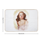 Vintage Rita Hayworth Painting  Repositionable Bath Mat