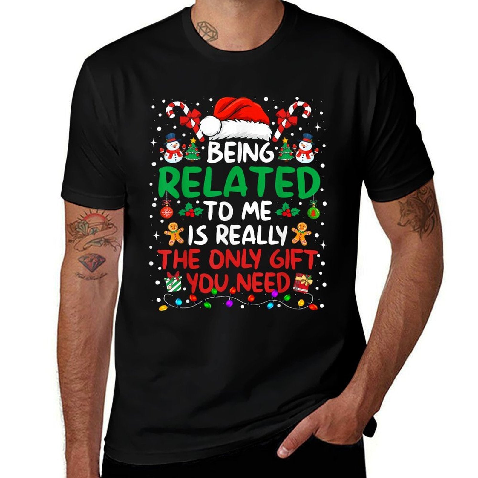 Being Related to Me Funny Christmas Family Xmas Pajamas  Breathable T-Shirt