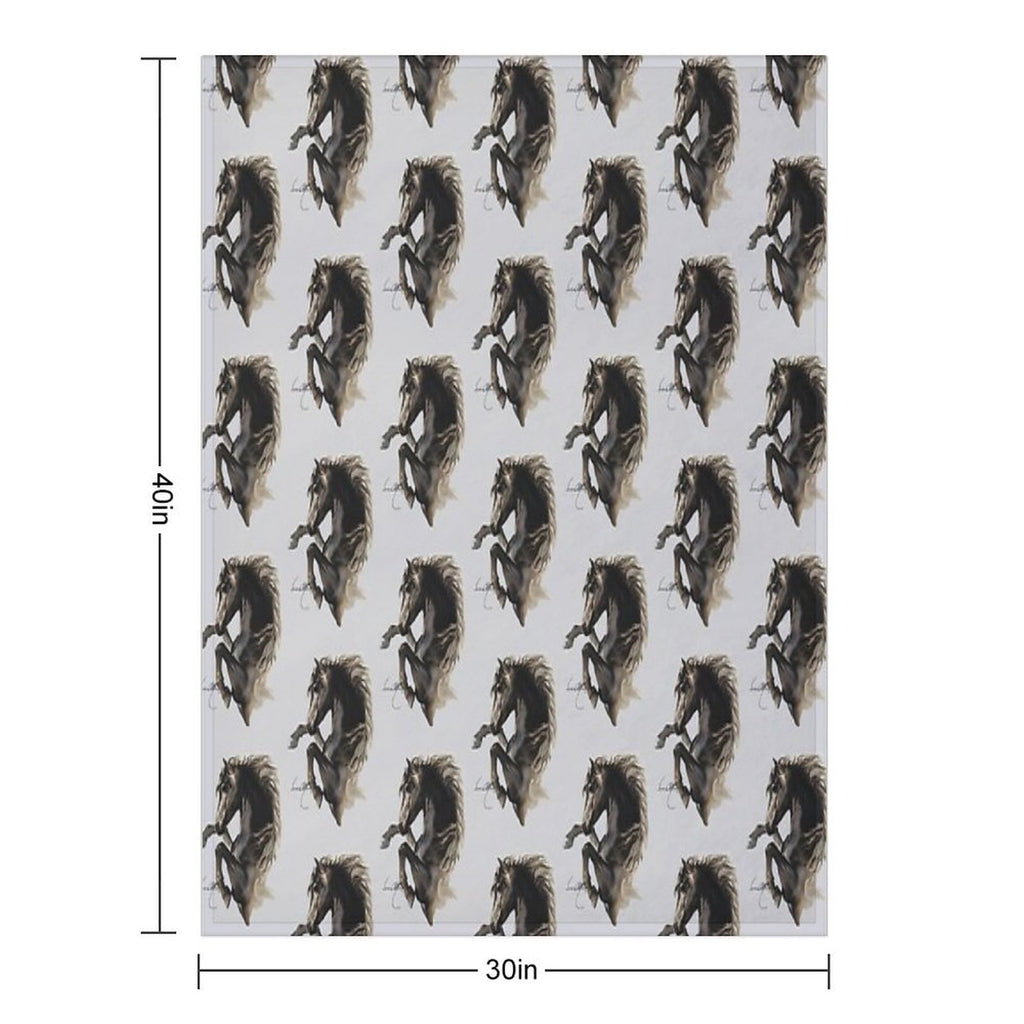 Black Fury (Cut-Out) Quick-dry Throw Blanket