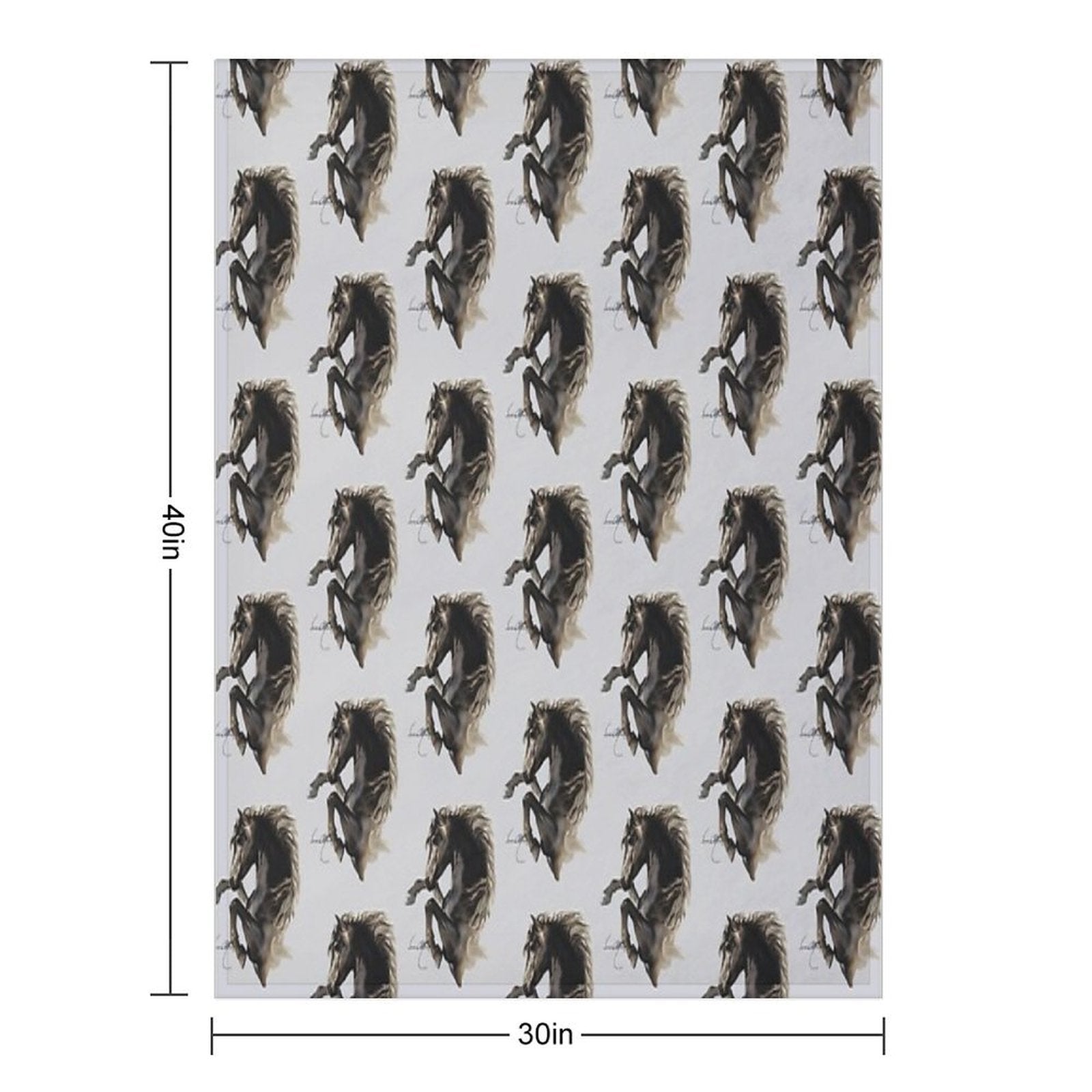 Black Fury (Cut-Out) Quick-dry Throw Blanket