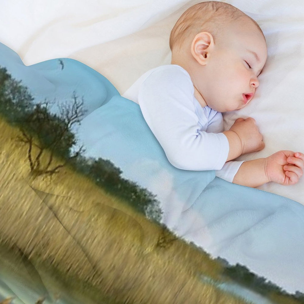 Redfish in The Salt Marsh Shrink-resistant Throw Blanket