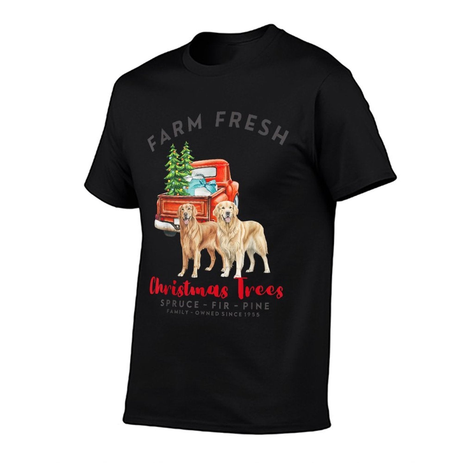 Golden Retriever Christmas Farm Fresh Christmas Trees  Quick-drying T-Shirt