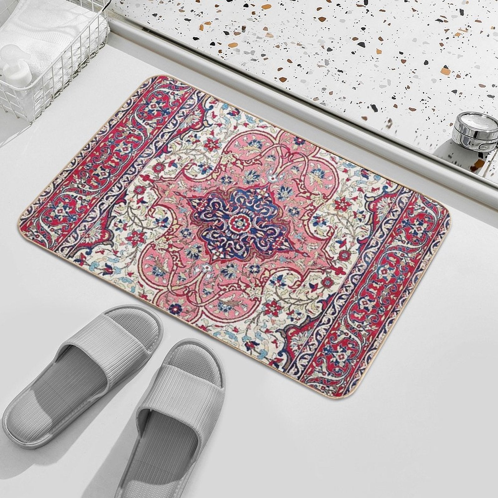 Bakhtiari West Central Persian Rug Print  Stain-Proof Bath Mat