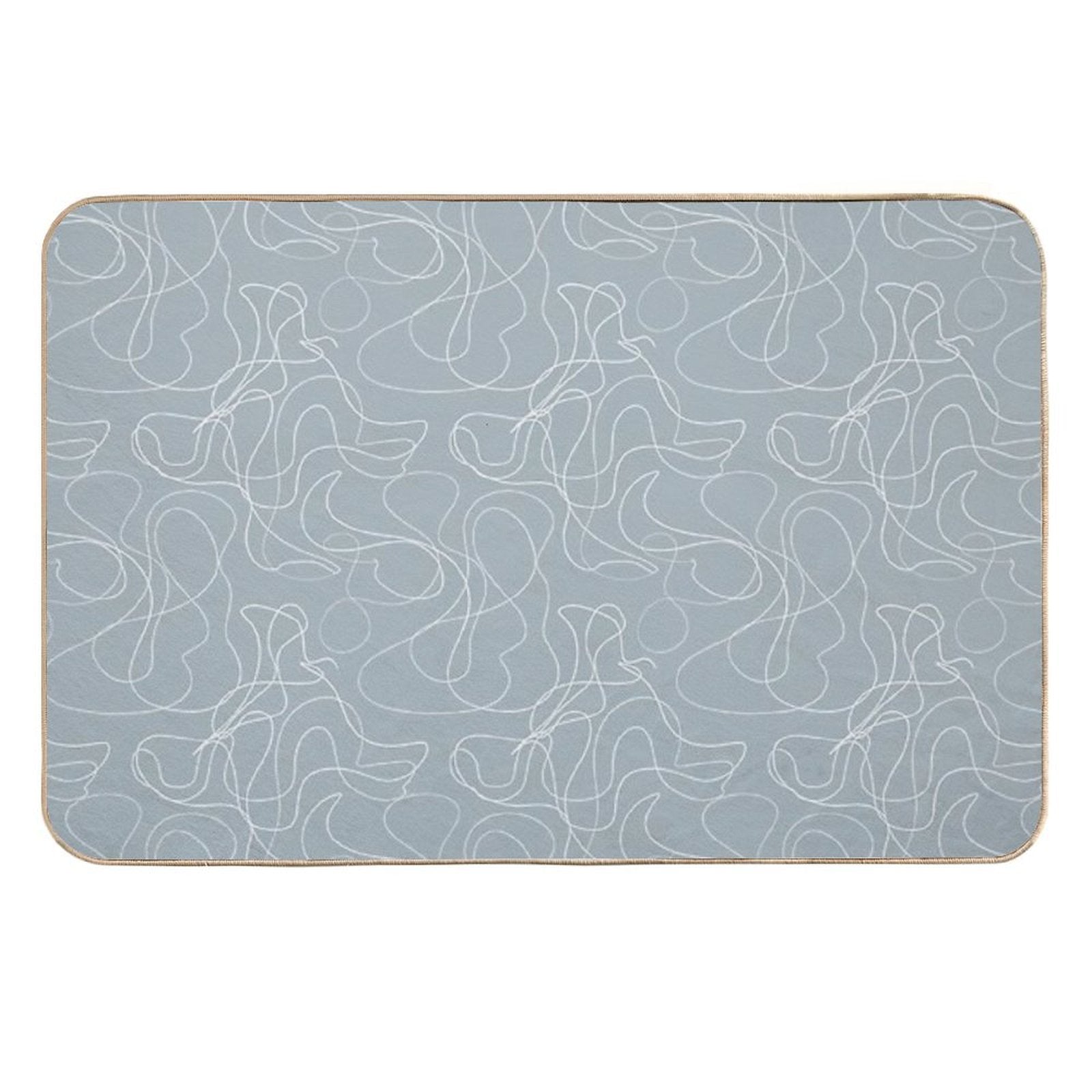 Wavy Scribbles Grey  Non-Slip Bath Mat