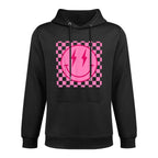 Retro Happy Face Checkered Pattern Smile Face Trendy Pilling-Resistant Hoodie