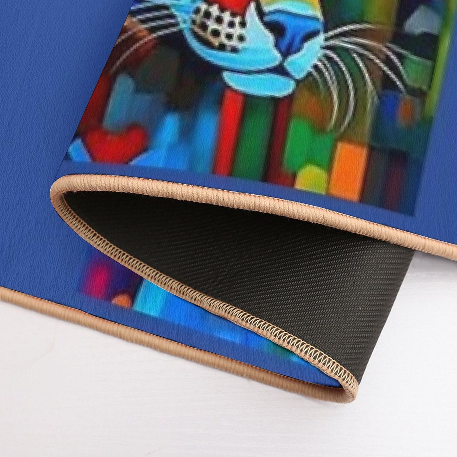 A Woman And A Leopard.  Stain-Proof Bath Mat