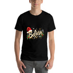 Christmas Believe Santa Claus Believe Christmas  Heathered Texture T-Shirt