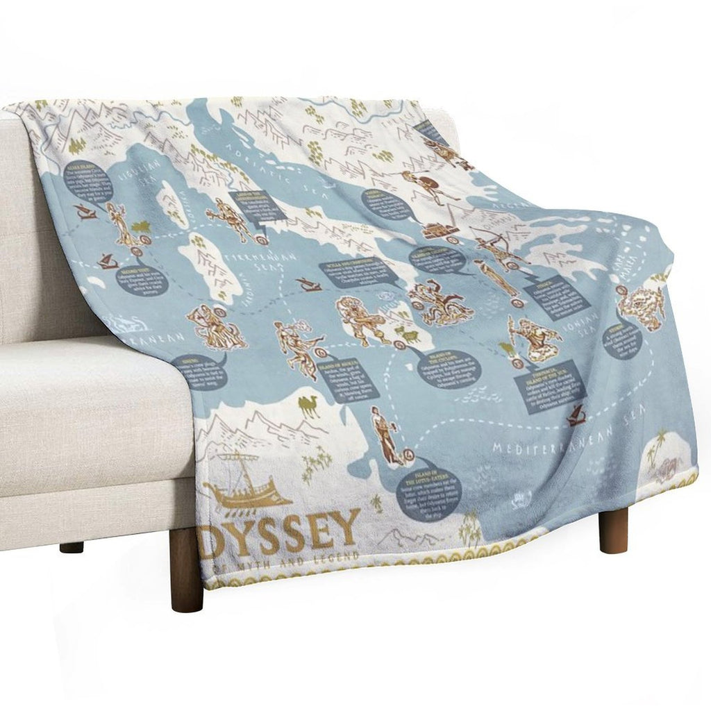 Odyssey A Map of Myth And Legend Versatility Throw Blanket