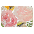 Spring Watercolor Flowers Bright Pinks And Yellows  Absorbent Bath Mat