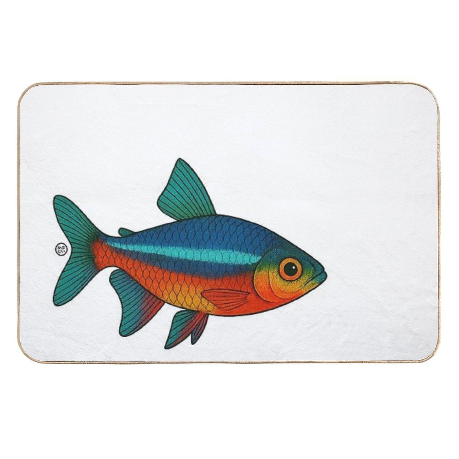 Neon Tetra Fish Japanese Style - Amazon Fish - Cardinal Tetra  Easy To Clean Bath Mat