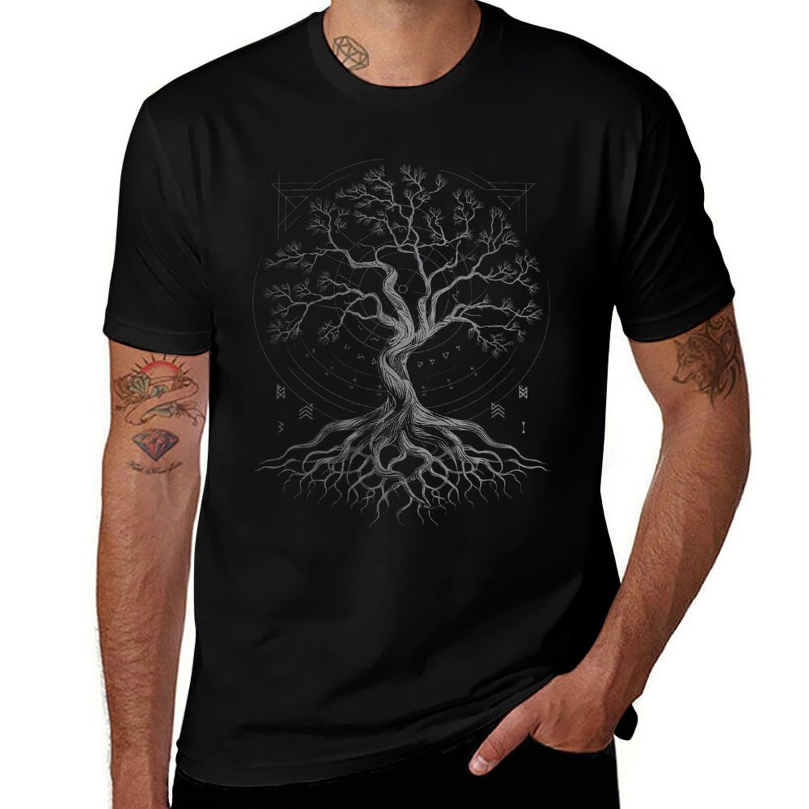 Tree Life Yggdrasil Viking Mythology  Slim-fit Cut T-Shirt