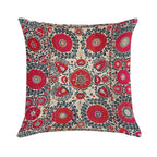 Shakhrisyabz Bokhara Uzbekistan Silk Embroidery Print Soft Reinforced Edging Throw Pillow