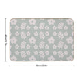 Mid Century Modern Flowers & Leaves, Cute Retro Pattern, Gray Teal  Non-Slip Bath Mat