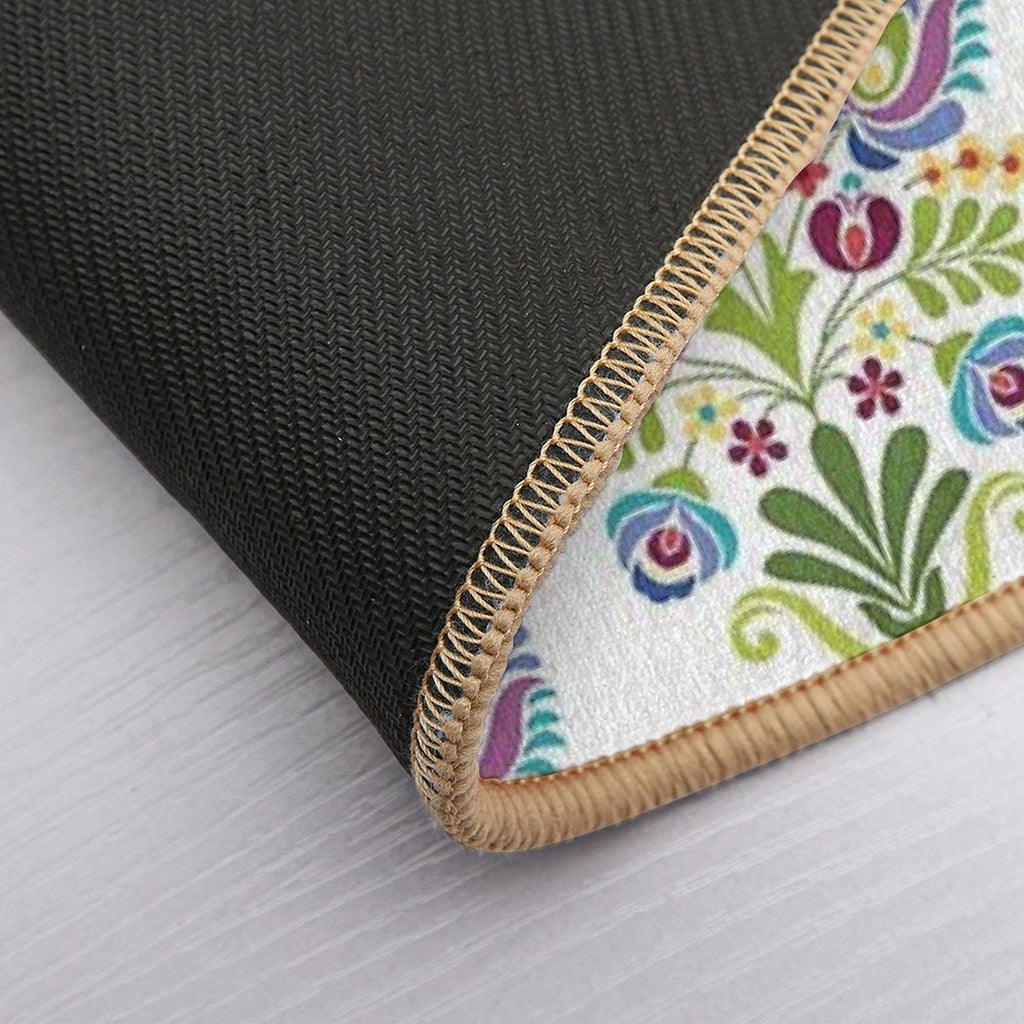 Hungarian Folk Design Violet  High-Traffic Bath Mat