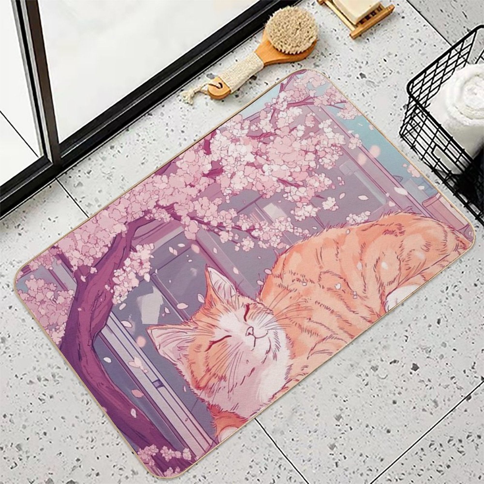Lofi Cat  Non-Slip Bath Mat