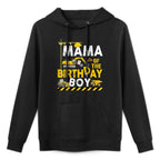 Mama of The Birthday Boy Construction Worker Bday Party Cotton-Polyester Blend Hoodie