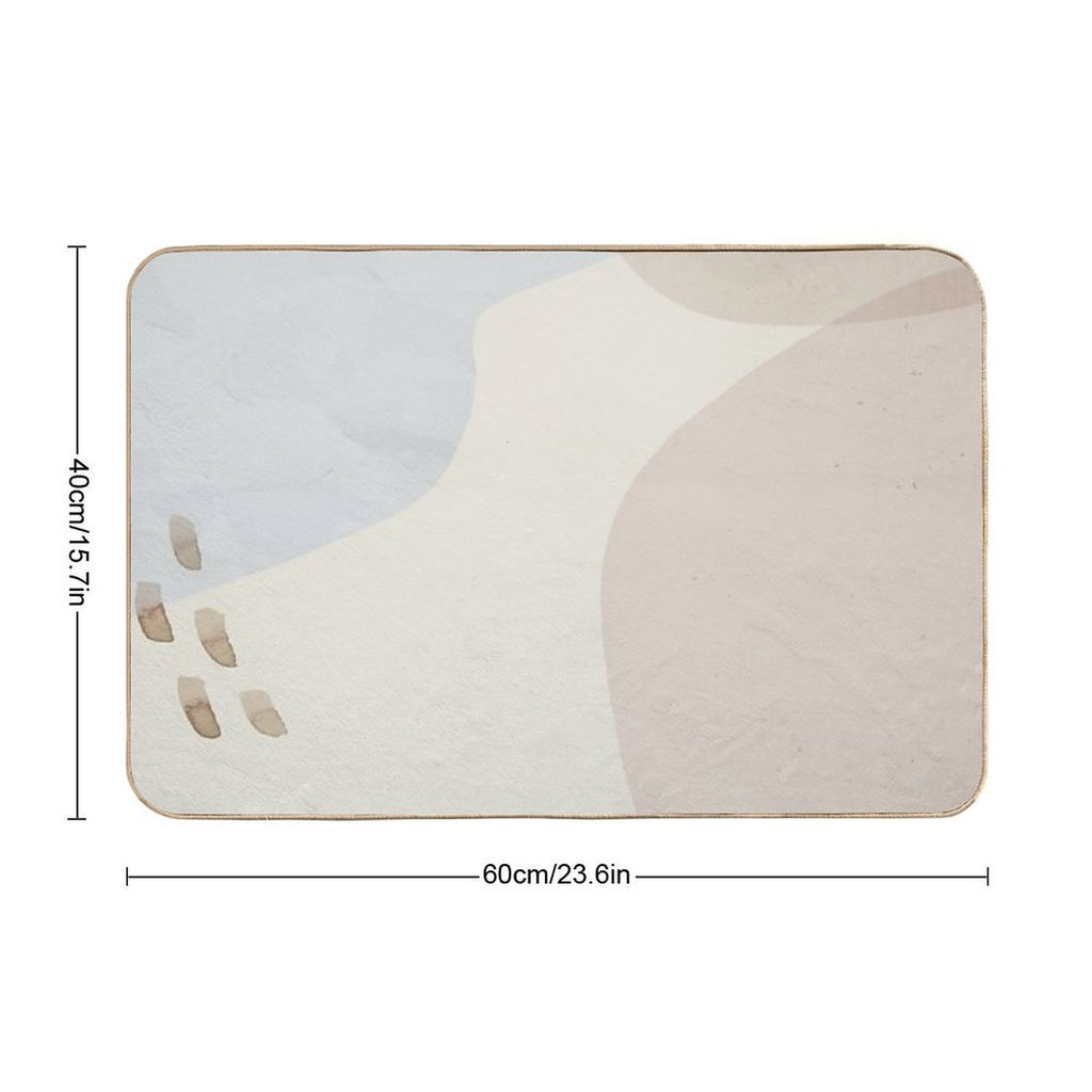Neutral Soft Abstract Watercolor Background  Easy Maintenance Bath Mat